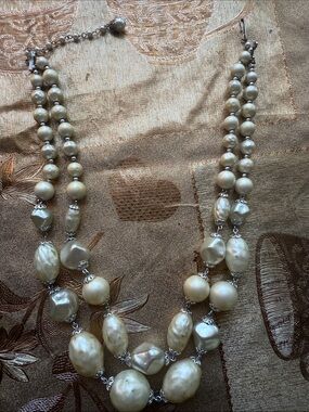 Elegant Cream Pearl Multi-Strand Necklace - Women Jewelry